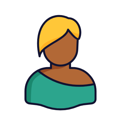 Woman Short Hair, Animated Icon, Lineal