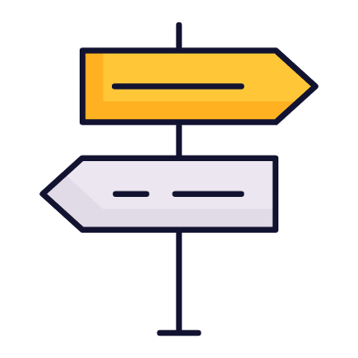Signpost Double, Animated Icon, Lineal