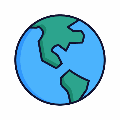Globe America, Animated Icon, Lineal
