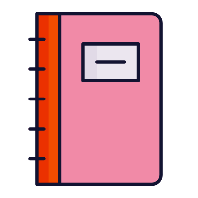 Notebook Label, Animated Icon, Lineal
