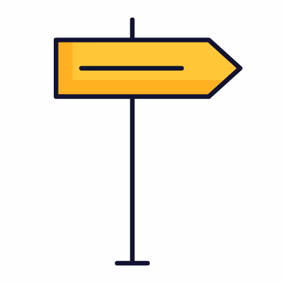 Signpost Right, Animated Icon, Lineal