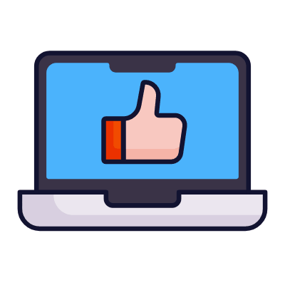 Laptop Thumb up, Animated Icon, Lineal