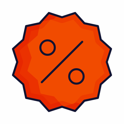 Badge Percent, Animated Icon, Lineal