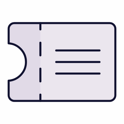 Ticket Perforated, Animated Icon, Lineal