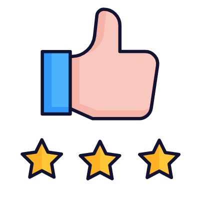 Thumb Up Stars, Animated Icon, Lineal