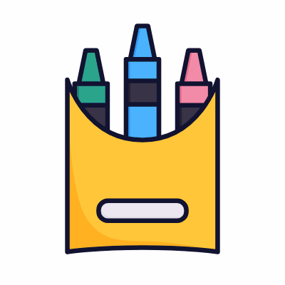 Crayons, Animated Icon, Lineal