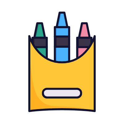 Crayons, Animated Icon, Lineal