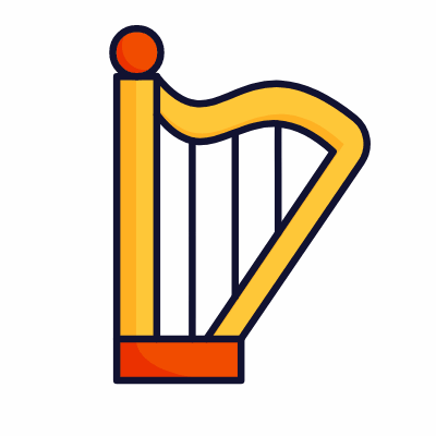 Harp, Animated Icon, Lineal