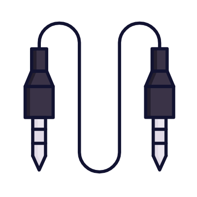 Cable Audio Jack, Animated Icon, Lineal