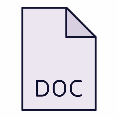 File DOC, Animated Icon, Lineal