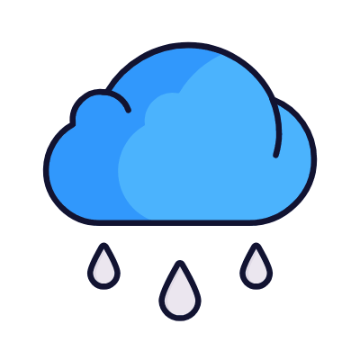 Cloud Mild Rain, Animated Icon, Lineal
