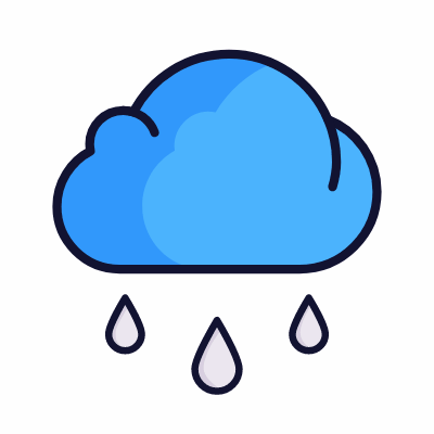 Mild Rain, Animated Icon, Lineal