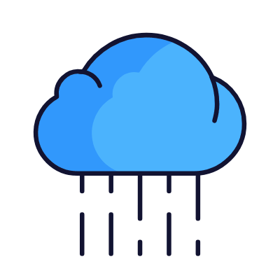 Cloud Rain, Animated Icon, Lineal