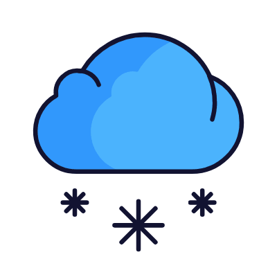 Cloud Snow, Animated Icon, Lineal