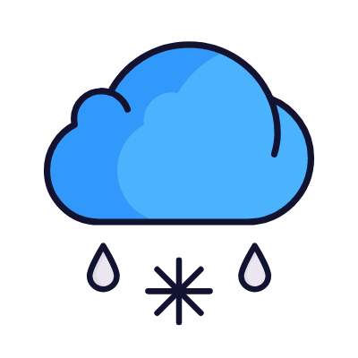 Cloud Snow & Rain, Animated Icon, Lineal