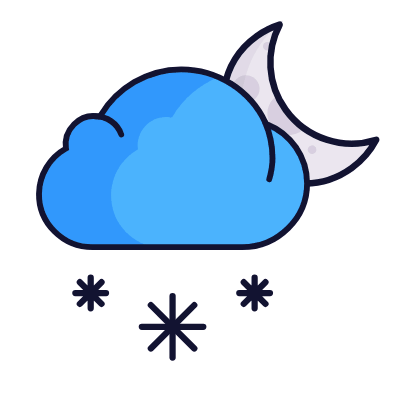 Cloud Snow Moon, Animated Icon, Lineal