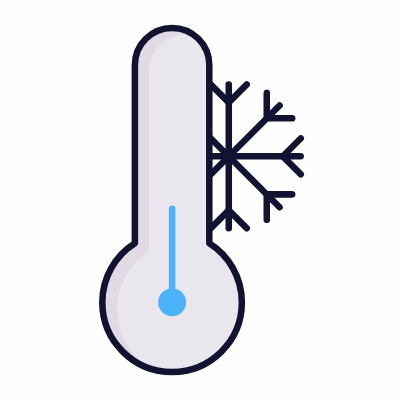 Cold Temperature, Animated Icon, Lineal
