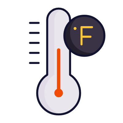 Fahrenheit Temperature, Animated Icon, Lineal