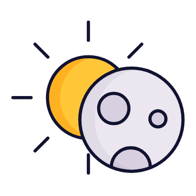Sun Eclipse, Animated Icon, Lineal