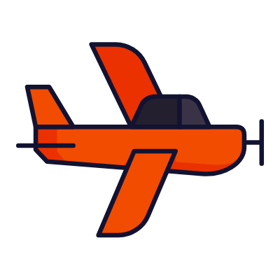 Propeller Plane, Animated Icon, Lineal