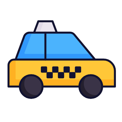 Taxi, Animated Icon, Lineal