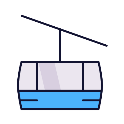 Ski Lift, Animated Icon, Lineal