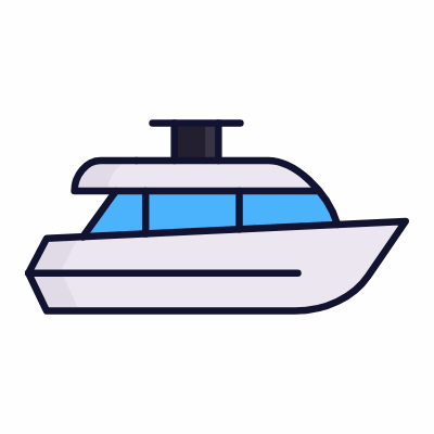 Yacht, Animated Icon, Lineal