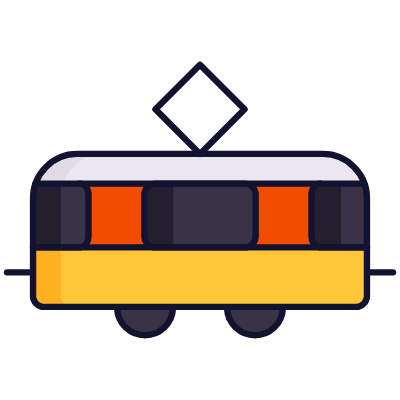 Tram, Animated Icon, Lineal
