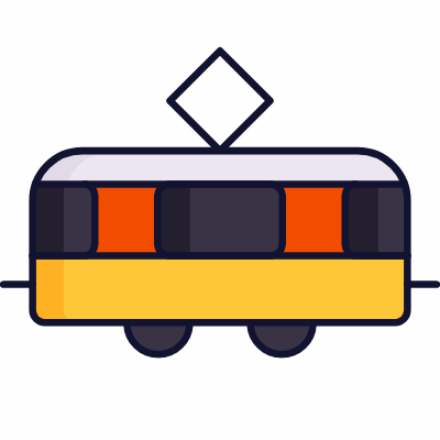 Tram, Animated Icon, Lineal