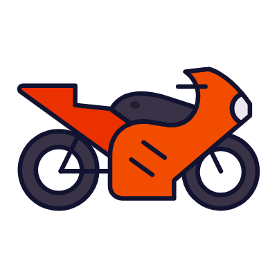 Motorcycle, Animated Icon, Lineal