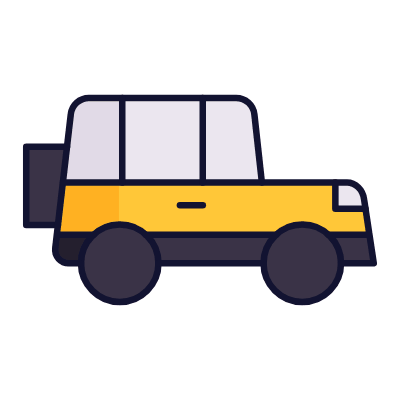 Jeep, Animated Icon, Lineal