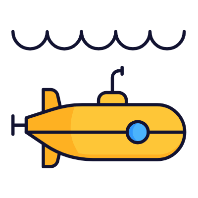 Submarine, Animated Icon, Lineal