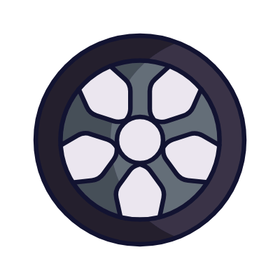 Car Wheel, Animated Icon, Lineal