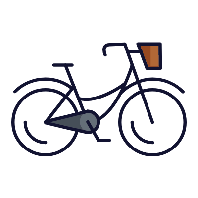 Bicycle Basket, Animated Icon, Lineal