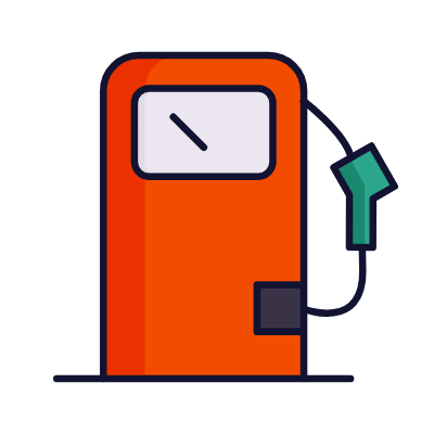 Gas Station, Animated Icon, Lineal