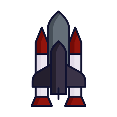 Rocket Boosters, Animated Icon, Lineal
