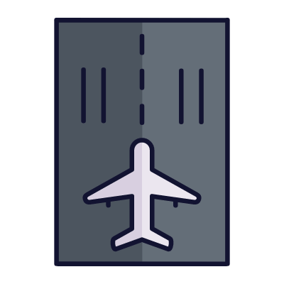 Runway Airplane, Animated Icon, Lineal