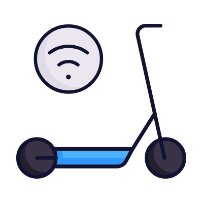 Scooter Wifi, Animated Icon, Lineal