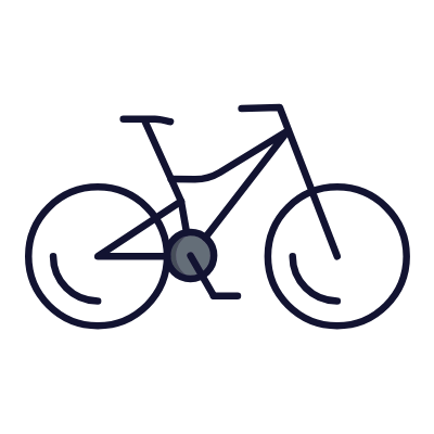 Downhill Bicycle, Animated Icon, Lineal