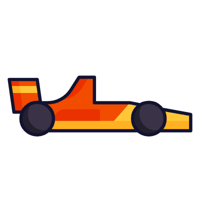 F1 Car, Animated Icon, Lineal