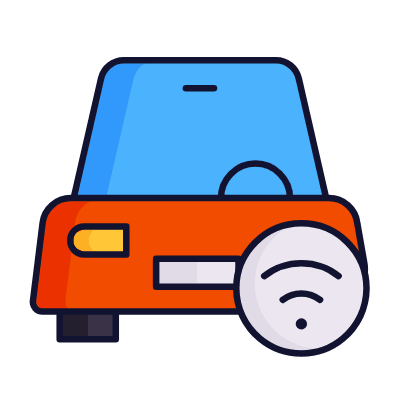 Autonomous Car, Animated Icon, Lineal