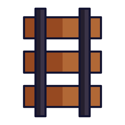 Train Tracks, Animated Icon, Lineal