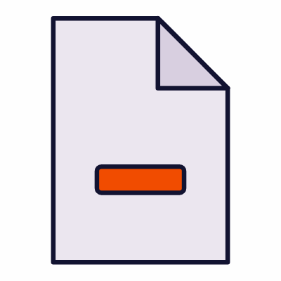 File Minus, Animated Icon, Lineal