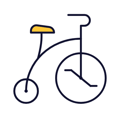 Tricycle Retro, Animated Icon, Lineal