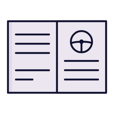 Manual Book Car, Animated Icon, Lineal