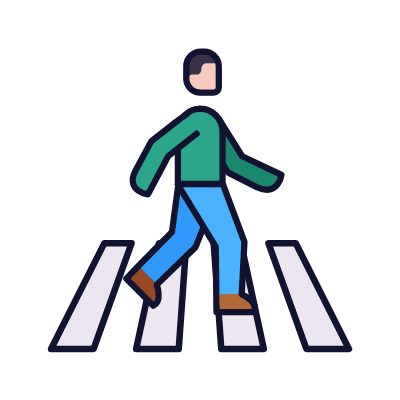 Crosswalk, Animated Icon, Lineal