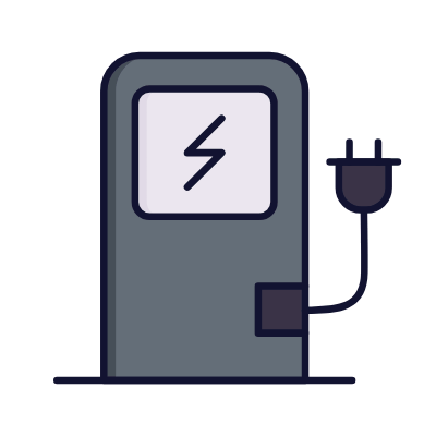 Ev Charging Station, Animated Icon, Lineal