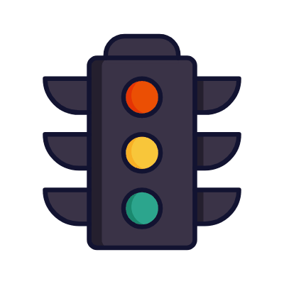 Traffic Lights, Animated Icon, Lineal