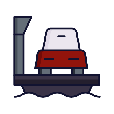 Car Ferry, Animated Icon, Lineal