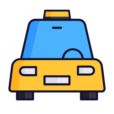 Taxi, Animated Icon, Lineal